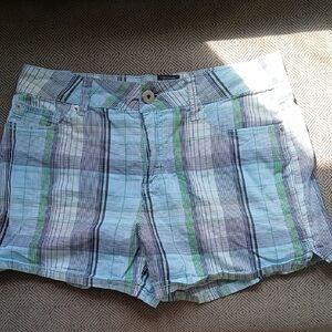 Striped Blue and Green Women's Shorts